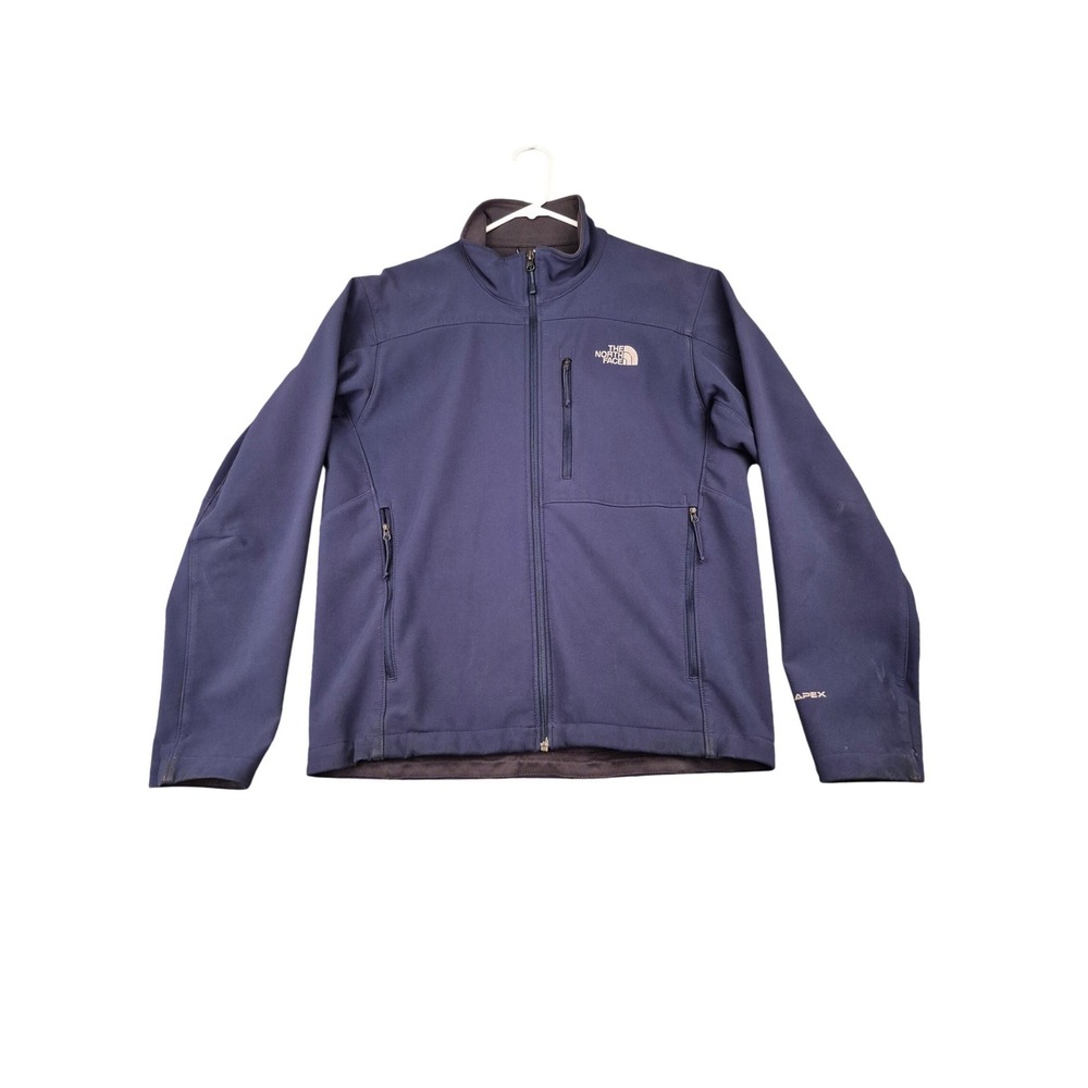 The North Face Apex Bionic Softshell Jacket Mens Medium Navy Blue Full Zip